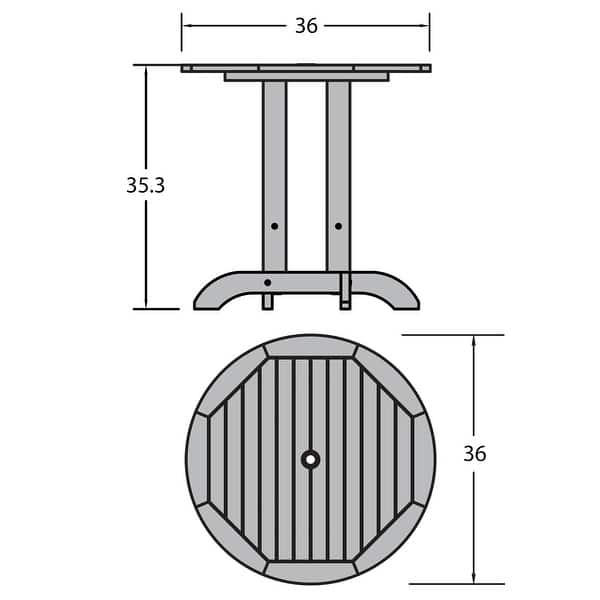 Highwood Ecofriendly 36" Round Outdoor Table Counterheight Bed Bath & Beyond 11828376